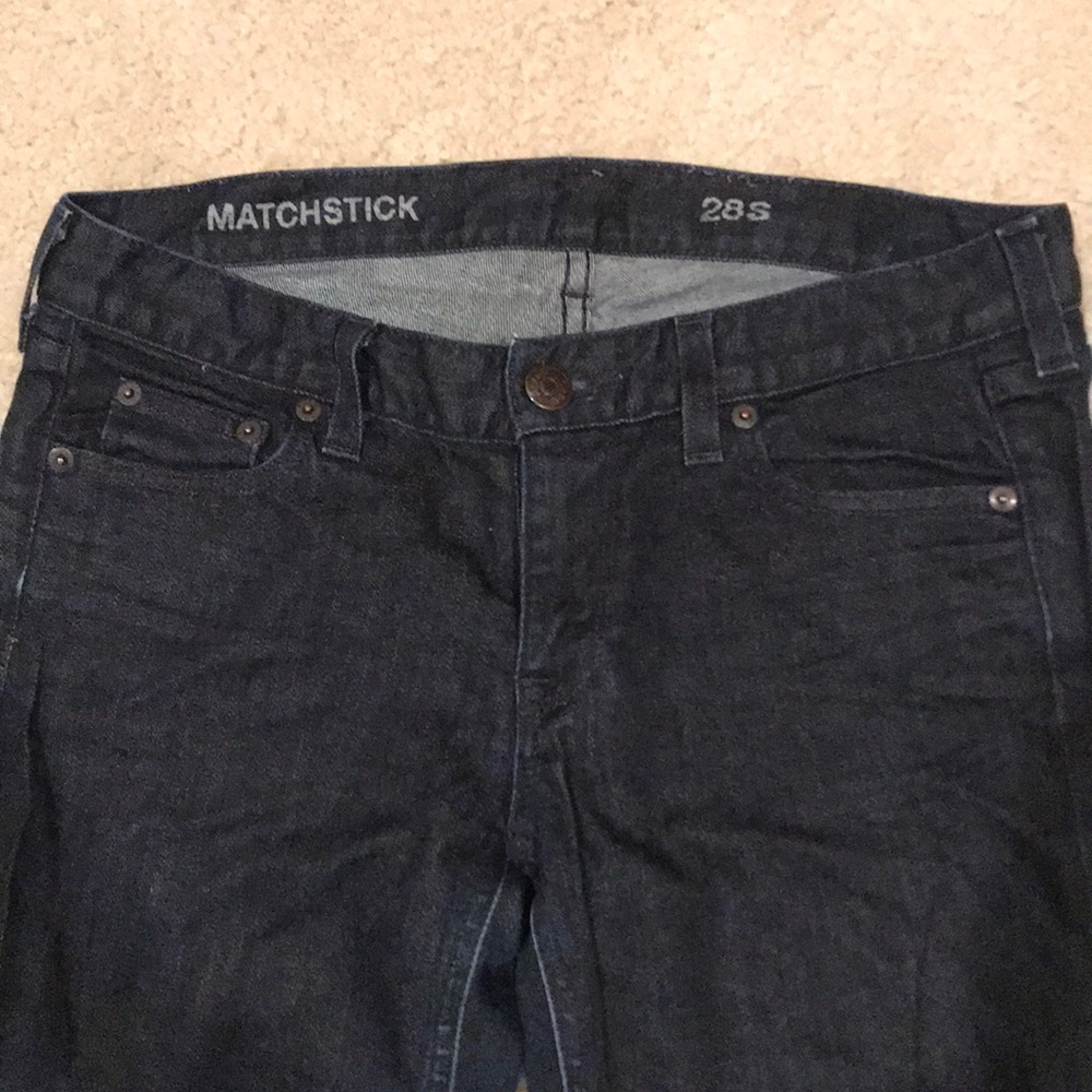 Dark blue wash JCrew Matchstick Jeans